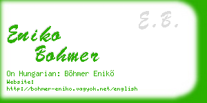 eniko bohmer business card